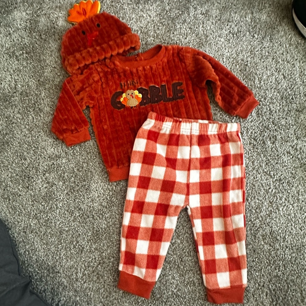 Baby Cozy First Gobble Outfit with Hat- 9 months